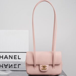 Chanel Caviar Preppy Coco Mini Flap bag in light pink color