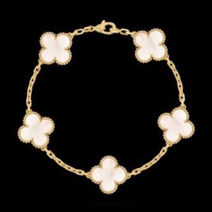 Van cleef Alhambra bracelet in mother of pearl Gold size 16