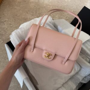 Chanel Caviar Preppy Coco Small Flap bag in light pink color