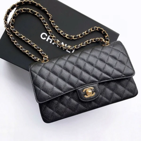 Chanel Classic Flap 25.5 Black Gold Hardware 187 factory