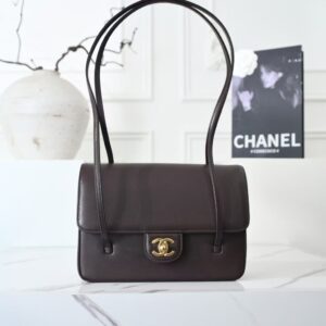 Chanel Preppy Coco Small Flap Bag in dark brown