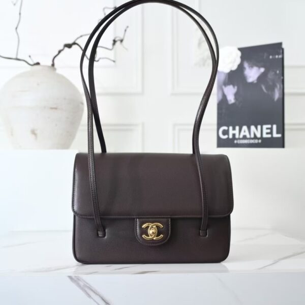 Chanel Preppy Coco Small Flap Bag in dark brown