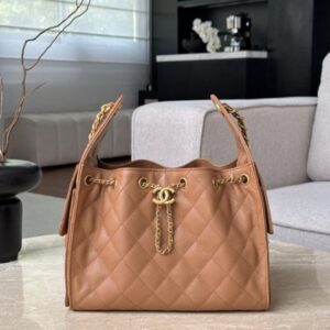 Chanel Small 25 Bag in Caramel Caviar Leather