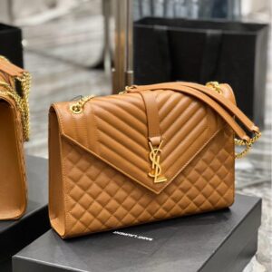 Saint Laurent Medium Envelope Bag in caramel