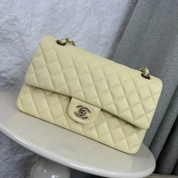 Chanel Classic Flap Light Yellow Medium 25