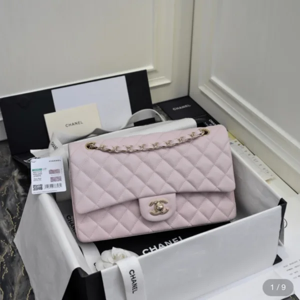Chanel classic flap light pink gold hardware