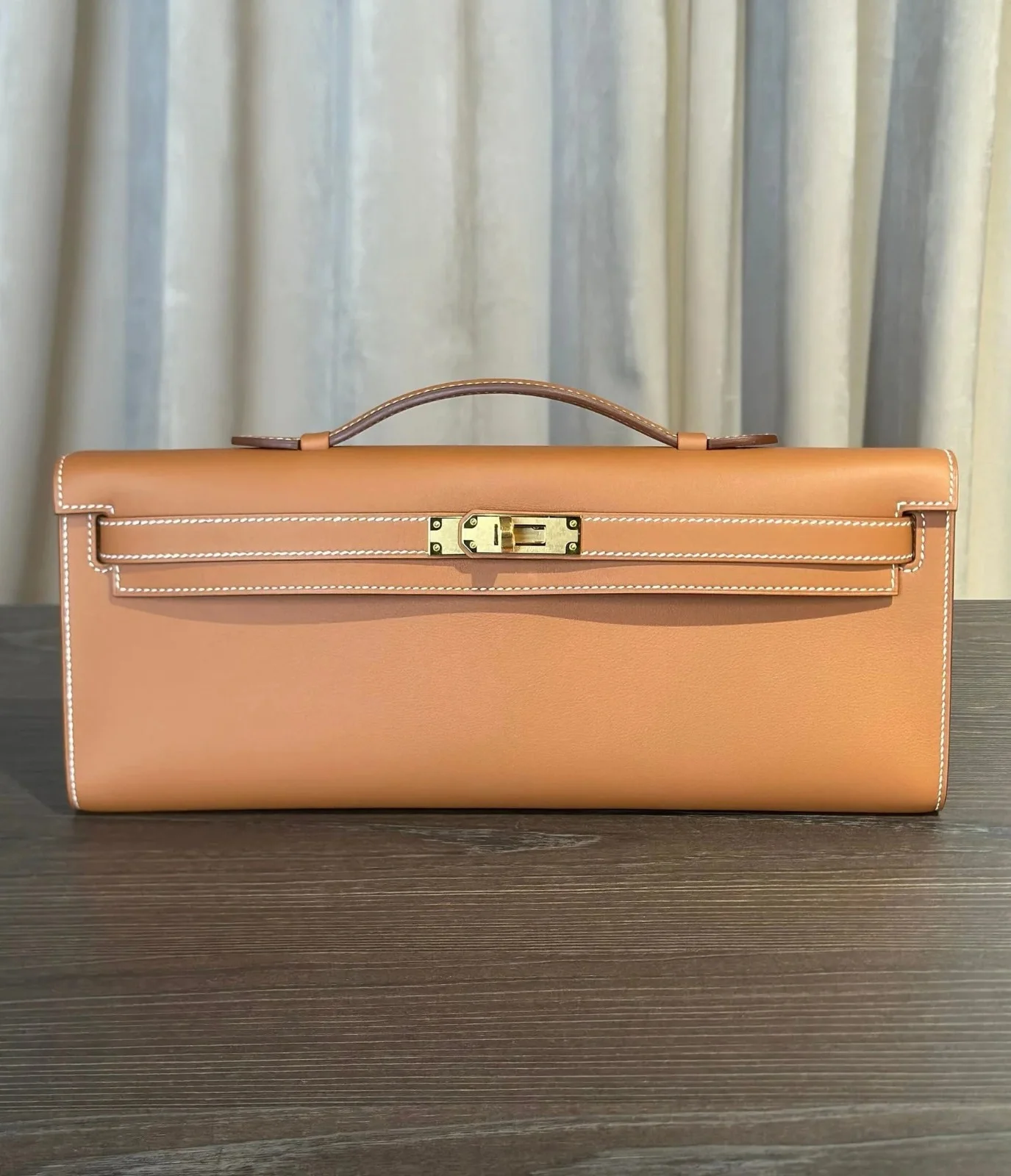 Hermes Kelly Clutch Brown
