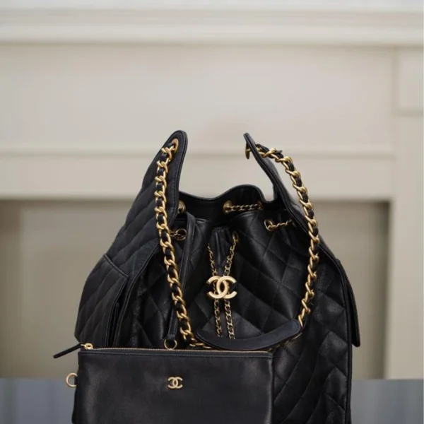 Chanel 25 Caviar Black Large size