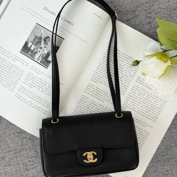 Chanel Mini Flap Grained Black