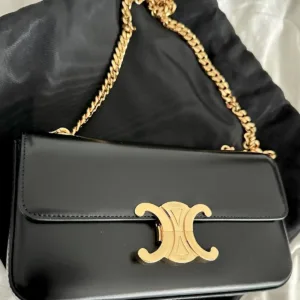 Celine Chain Shoulder Bag Claude in Shiny Calfskin