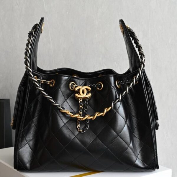 Chanel 25 Small Gold Sliver Chain