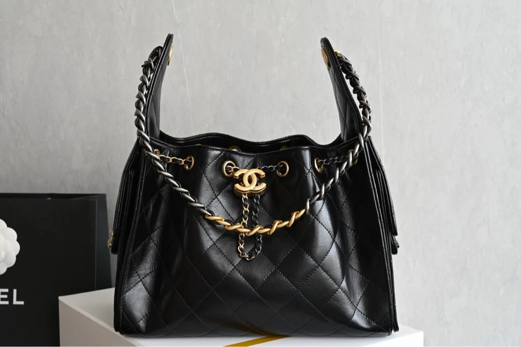 Chanel 25 Small Gold Sliver Chain