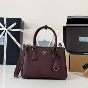 Prada Galleria small burgundy Saffiano leather