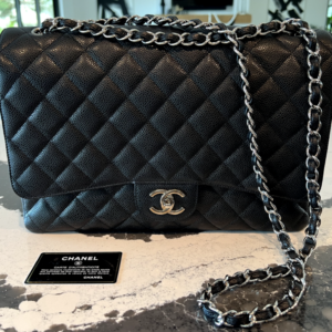 Chanel Maxi Classic Flap Jumbo Black Sliver Hardware