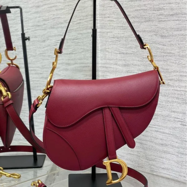Dior Saddle Bag Red Gold Hardware