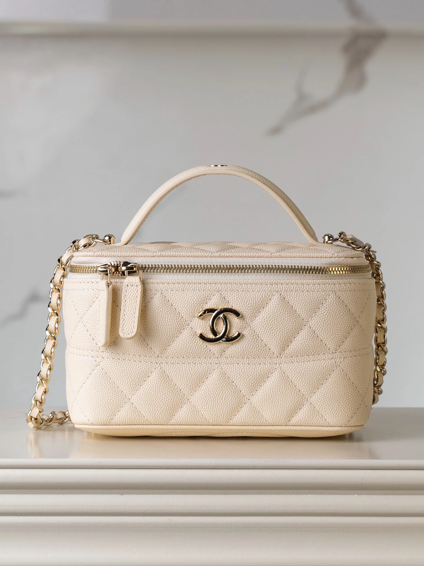 Chanel quilted vanity bag